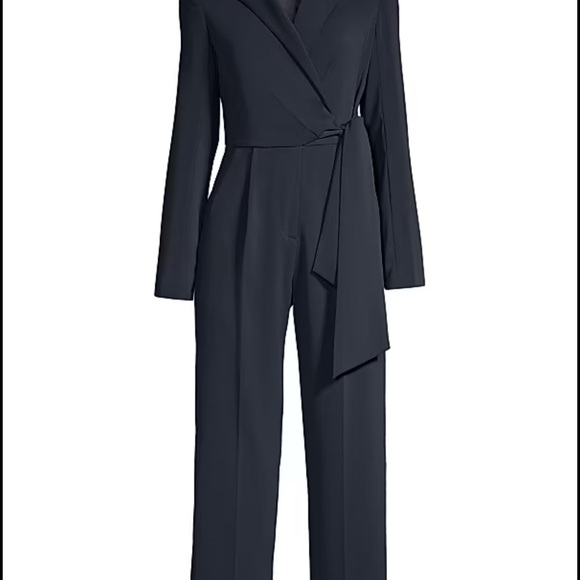 Jay Godfrey Jumpsuit Women’s 6 Navy Long Sleeves Tie Front Classy Sophisticated